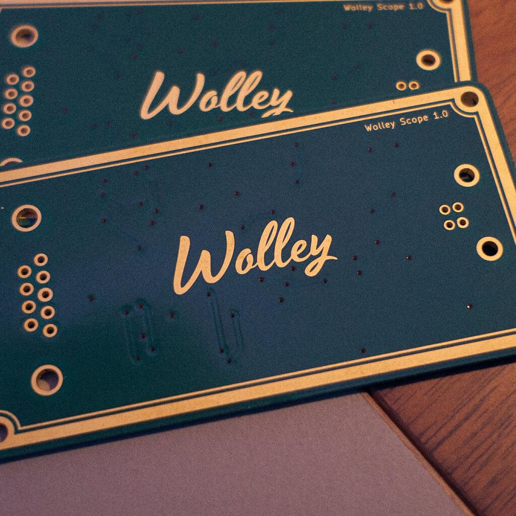 Wolley Scope PCBs. A bit more artistic than the other PCBs with the edges and the old Wolley logotype.